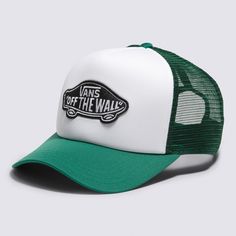 The Classic Patch Curved Bill Trucker Hat is a mesh back cap with an adjustable strap closure with curved bill for a worn-in feel, and a classic Vans® patch on the front to show off your style. 100% Polyester fabric Curved bill trucker hat Mesh back Merrow edge patch | Vans Classic Patch Curved Bill Trucker Hat Green Mesh Trucker Snapback Hat, Summer Trucker Hat With Breathable Mesh And Curved Brim, Casual Hat With Mesh Back And Curved Visor, Summer Snapback Trucker Hat With Breathable Mesh, Casual Trucker Hat With Mesh Back And Curved Visor, Casual Mesh Trucker Hat With Curved Visor, Casual Mesh Trucker Hat For Baseball, Green Mesh Snapback Baseball Cap, Spring Sports Mesh Trucker Hat