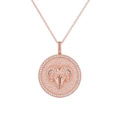 This sparkly and bold Zodiac Necklace is a stunning symbol of the sign that means most to you. Stunningly crafted in 14K Solid Gold, with a luxurious pave set diamond trim all around. This is the perfect centerpiece to complete your new favorite layer. Available in 3 gold colors and many chain length options. 

Size: 22mm Diameter 
Approx. .40cts Diamonds
High Quality G Color VS2 Clarity Natural Diamonds
14K Solid Gold
Lifetime Guarantee
Made in Los Angeles Luxury Zodiac Sign Medallion Necklace, Luxury Diamond Medallion Necklace, Luxury Gold Diamond Necklace With Pave Setting, Luxury Medallion Jewelry With Diamond Cut, Luxury Medallion Diamond Necklace With Accents, Zodiac Necklace, Gold Colors, Medallion Necklace, Zodiac Necklaces