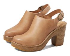 Born Calypso | Zappos.com Summer Leather Clogs For Everyday, Leather Clogs For Everyday Summer Wear, Comfortable Leather Heels With Ankle Strap, Spring Leather Footbed Clogs For Everyday, Everyday Spring Clogs With Closed Toe, Casual Leather Slingback Mules, Everyday Spring Closed Toe Clogs, Leather Clogs With Removable Insole For Everyday Use, Spring Everyday Clogs