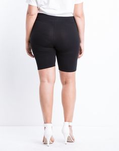 Plus Size Relax This Weekend Shorts – 2020AVE High Waist Cotton Stretch Biker Shorts, Casual Elastic Biker Shorts For Spring, Elastic Biker Shorts For Spring, Spring Elastic Biker Shorts, Spring Basic Short Leg Bottoms, Stretch Cotton Biker Shorts With Short Inseam, Fitted Mid-thigh Cotton Biker Shorts, Fitted Mid-thigh Length Cotton Biker Shorts, Fitted Cotton Bottoms Mid-thigh Length