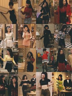 the collage shows many women in different outfits