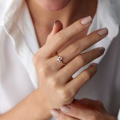 A simple yet timeless design that you can enjoy for a lifetime. We craft our pieces with the best hand-selected natural diamonds to achieve maximum sparkle while maintaining a simple elegant look. ★ Ring Features ( The model is wearing a 14k rose gold ring in the pictures)• Gold Kt: 14K Solid Gold(not filled, not vermeil, not plated)• Available Gold Color: Yellow Gold, White Gold, Rose Gold• Number of Diamonds: 4• Diamond Color-Clarity: G Color VS2 Clarity• Total Diamond Weight: 0.19 carat• We only work with real natural diamonds.• We offer a signed certificate of authenticity with each diamond ring.• Center Dimensions: 8.6 mm by 6.5 mm• Band Width: 1.4 mm Elegant Rings With Brilliant Cut, Elegant Everyday Rings With Brilliant Cut, Elegant Everyday Diamond White Ring, Elegant Everyday Diamond Ring With Diamond Cut, Classic Everyday Rose Gold Diamond Ring, Classic Single Diamond Ring For Everyday, Classic Everyday Diamond Ring With Single Diamond, Elegant White Diamond Ring For Everyday Wear, Minimalist Baguette Cut Solitaire Wedding Ring