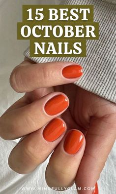 Classy Nails Orange, Fall Florida Nails, November Manicure Ideas, Simple Fall Gel Nails Short, October Nails Ideas Autumn, Nail Ideas October, Nails For November 2024