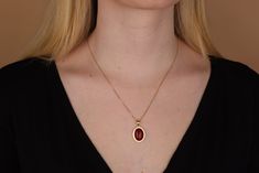 Elegant Oval Charm Necklaces As Gift, Elegant Birthstone Necklace With Polished Finish As Gift, Elegant Carnelian Jewelry For Formal Occasions, Gold Carnelian Necklace For Formal Occasions, Classic Cabochon Necklaces As Gift, Carnelian Pendant Necklace For Formal Occasions, Carnelian Pendant Necklace For Formal Events, Classic Cabochon Necklace As A Gift, Classic Cabochon Necklaces For Gifts