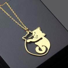 Hugging Cats, Cats Necklace, Cat Necklace Gold, خواتم خطوبة, Cat Pendant Necklace, Cat Pendant, Cat Charm, Cat Pendants, Cat Jewelry