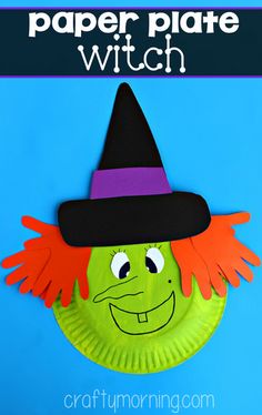 paper plate witch craft for kids to make