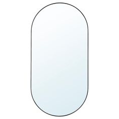 an oval mirror on a white background