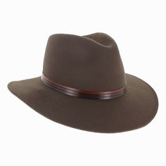 If you're the outdoorsy type and need protection from the elements, consider the Belfry Begnigno. Made of warm merino wool, this handsome safari style is soft, lightweight and durable, making it a perfect hat for travel as well as outdoor adventures. A sporty tri-tone leather band surrounds the teardrop crown and is finished with a brass buckle, and the wide down brim features a finished under welt edge. The Belfry Benigno is designed to last for years to come, whether trekking the country trail Pork Pie Hat, Hat Size Chart, Pork Pie, Dark Taupe, Safari Style, Cloche Hat, Brass Buckle, Felt Hat, Leather Band