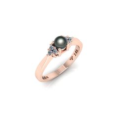 14k Rose Gold Engagement Ring, Black Pearl Ring, diamond pearl ring, Black Pearl Engagement Ring, black tahitian pearl rings, pearl ring Black Freshwater Pearl engagement ring with lovely diamonds, set in 14k solid gold. ► FEATURES; Gemstones: Freshwater Black Pearl: 4-6mm Diamond: 6*1.5mm Total diamond carat weight: 0.09 (Color H; clarity VS) Material options: 14k rose gold, 14k yellow gold, 14k white gold Size: all ring sizes are available How to Order: Please select your preferred size and ma Anniversary Black Tahitian Pearl Ring, Black Tahitian Pearl Jewelry For Anniversary, Anniversary Black Tahitian Pearl Jewelry, Black Tahitian Pearl Fine Jewelry, Tahitian Pearl Anniversary Rings In Fine Jewelry Style, Tahitian Pearl Rings With Diamond Accents For Anniversary, Black Pearl Engagement Ring, Big Pearl Ring, Engagement Ring Pearl