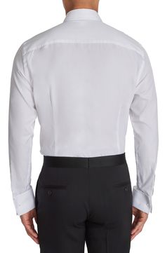 Exude classic charm and sophistication in this pristine button-up tailored from premium two-ply cotton. Hidden-button placket Spread collar Long sleeves with French cuffs 100% cotton Dry clean Made in Turkey Ted Baker London, Button Placket, Ted Baker, Button Up Shirts, Button Up, Nordstrom, Dry Clean, Long Sleeves, Collar