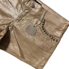 Nwt 2000’s Silent Disco Short Shorts Golden With Metal Flare , Metal Embellishments Around Pockets , They Are The Perfect Golden Shimmer! So Cute And Ready For Fun ! Two Pairs Both With Tags , Never Worn 9 And 11 Don’t Miss These ! Trendy Gold Bottoms Short Length, Silent Disco, Club Shorts, Aesthetic Fit, Metal Embellishments, Shorts Y2k, Cold Fits, Cold Style, Gold Outfit