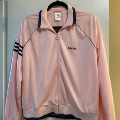 Adidas Jacket Size Large Baby Pink Color. Great For Pairing With Leggings. Pink Fall Sports Outerwear, Pink Outerwear For Sports In Fall, Pink Outerwear For Fall Sports, Pink Fitted Track Jacket For Sports, Fitted Pink Track Jacket For Sports, Pink Sporty Long Sleeve Outerwear, Fitted Pink Casual Track Jacket, Pink Long Sleeve Outerwear For Spring, Pink Long Sleeve Spring Outerwear