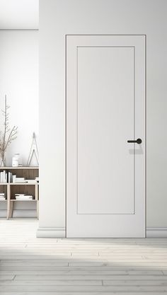 Shaker 1 Panel Primed Belldinni Modern Interior Door | Buy Doors Online Molded Interior Doors, Modern Single Door Design, 8 Foot Doors Interior, Interior Door Styles Craftsman, Single Panel Interior Doors, Natural Wood Doors Interior, Indoor Doors Modern, Flat Panel Interior Doors, Mod Revival