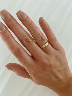 A simple personalized band with old-school nostalgia. Our typewriter initial ring is designed with a 4 mm band and stamped initial in typewriter font. Available in a hammered or smooth finish. Choose hammered for texture + high shine or smooth for a soft, satin look. - 14k gold filled made to withstand daily wear time after time - *Enter 1 initial in the text box above School Nostalgia, Typewriter Font, Time After Time, Initial Ring, Text Box, Typewriter, Free Giveaway, A 4, Old School