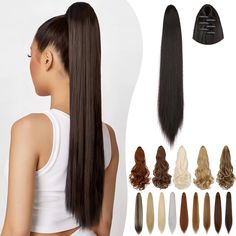 PRICES MAY VARY. 【Premium Synthetic Hair Blend】 Our claw clip ponytail extensions, available in both straight and wavy styles, are meticulously crafted using high-quality synthetic fibers. These fibers replicate the look and feel of real human hair, ensuring a natural and luxurious appearance 【Effortless Application with Secure Claw Clip】 Achieve a stunning new look within seconds. The convenient claw attachment effortlessly grips onto your existing bun or ponytail, providing a secure and comfor Hair Extension Ponytail, Extension Ponytail, Claw Clip Ponytail, Clip Ponytail, Wavy Ponytail, Pony Tails, Straight Ponytail, Hairpieces For Women, Wavy Style