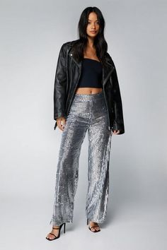 Sequin Wide Leg Pants, Tv Nook, City Break Outfit, Eras Outfits, Night Out Style, Formal Wear Dresses, Sequin Pants, Eras Tour Outfit, Sequin Outfit