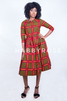 "This beautiful Bella dress is handmade with vibrant African print. The bodice is lined and it is fitted with zipper at the back. Buyers can request customization if measurement is different from standard Waist to hem length is approximately 31 inches. Model is 5ft9\" tall Please allow 7 to 10 business days for production, standard shipping takes 3-5 business days to deliver. Color may be different due to your monitor Packing: in order to save your shipping cost, each dress will be packed tightl Patterned Printed A-line Dress, Fitted Printed Midi Dress, Fitted Printed Midi Length Dress, Fitted Midi Length Printed Dresses, Knee-length Patterned Printed Dresses, Knee-length Printed Dress, Vibrant Print Fitted Midi Dress, Printed Fitted A-line Midi Dress, Patterned A-line Printed Dress