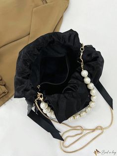 Bird in Bag - Pearl Bridal Handbag With Trendy Chain And Bowknot For Women Bucket Style Elegant Chain Bucket Bag, Chic Bags With Adjustable Chain, Chic Bags With Adjustable Chain For Everyday Use, Chic Bag With Adjustable Chain For Everyday Use, Everyday Bag With Adjustable Chain, Bridal Handbags, Bridal Bag, Elegant Bride, Bridal Pearls