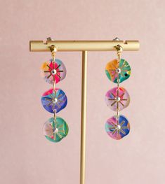 Rhinestone Dangle Earrings Handpainted Earrings Colorful - Etsy Multicolor Resin Drop Earrings, Hand Painted Multicolor Earrings For Party, Artsy Multicolor Earrings For Party, Hand Painted Multicolor Party Earrings, Hand Painted Dangle Earrings For Party, Multicolor Hand Painted Drop Earrings, Colorful Hand Painted Drop Earrings, Hand Painted Multicolor Dangle Earrings, Colorful Hand-painted Drop Earrings