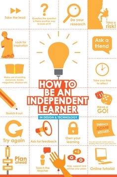 an info board with the words how to be an independent learner and other things