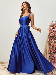 Product Code: FSWD1337 Embellishment: Satin Fabric: 100% Polyester Back Style: Zipper Up Fully Lined: Yes Built-in Bra: No Available Color: Royal Blue Stretch: Moderate Fits true to size Imported Model Information: Height: 5' 2" Bust: 33.5'' Waist: 24“ Hips: 35.5” wearing US size Small Blue A-line Sleeveless Dress For Wedding, Blue A-line Sleeveless Prom Dress, Royal Blue Sleeveless Maxi Dress For Formal Occasions, Sleeveless Royal Blue Maxi Dress For Formal Occasions, Royal Blue Sleeveless Satin Dress, Royal Blue Sleeveless Maxi Dress For Wedding, Elegant Blue A-line Sleeveless Dress, Satin A Line Dress, Royal Blue Dresses