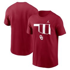 Emphasize your dedication to the Oklahoma Sooners with this Campus State Shape T-shirt. Made by Nike, it features a bold team design that stands out against the solid fabric. Cotton material provides a comfortable feel for the next Oklahoma Sooners game day or casual wear. Cotton Short Sleeve T-shirt For Sports Season, Sports Event Jersey T-shirt With Team Logo, University Red T-shirt With Team Name For Fans, Team Spirit Jersey T-shirt With Graphic Print, Collegiate Jersey T-shirt With Team Logo, Team Spirit Graphic Print Jersey T-shirt, Sports Fan Jersey T-shirt, Team-colored T-shirt With Screen Print For Fans, Game Day Jersey T-shirt With Logo Print