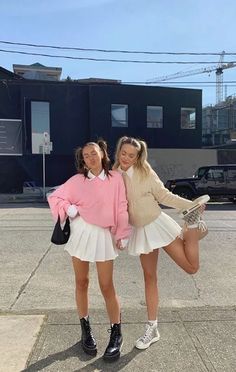 How To Style Tennis Skirt, Rok Outfit, Bestie Outfits, Matching Outfits Best Friend, White Tennis Skirt, Cute Skirt Outfits, Chique Outfits, Pastel Outfit