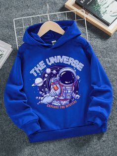 Tween Boy Casual Cartoon Print Loose Fit Fleece Lined Hoodie Sweatshirt, Fits For Fall/Winter Blue Casual  Long Sleeve Knitted Fabric Cartoon,Letter Pullovers Slight Stretch  Tween Boys Clothing, size features are:Bust: ,Length: ,Sleeve Length: Blue Sweatshirt For Outdoor Activities In Fall, Fleece Long Sleeve Sweatshirt For Outdoor Activities, Fleece Sweatshirt For Outdoor With Long Sleeves, Long Sleeve Fleece Hoodie For Outdoor Activities, Hooded Fleece Top For Outdoor, Long Sleeve Fleece Sweatshirt For Outdoor Activities, Fleece Sweater For Outdoor Activities, Outdoor Sweater With Drawstring Hood And Long Sleeves, Long Sleeve Hoodie With Drawstring For Outdoor