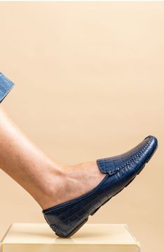 A moc-stitched toe intensifies the everyday refinement of a slip-on driving loafer that serves as a standout casual staple. Genuine calf hair (Brazil) upper/leather lining/rubber sole. By patricia green; imported. Women's Shoes. Casual Driving Loafers Slip-on, Casual Slip-ons For Business Casual, Casual Slip-on Driving Loafers, Slip-on Driving Loafers With Removable Insole, Casual Moc Toe Driving Loafers, Casual Driving Slip-ons With Rubber Sole, Driving Loafers With Rubber Sole, Driving Loafers With Removable Insole, Spring Moc Toe Loafers With Textured Sole