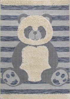 a rug with panda bears on it in the shape of a circle and two circles