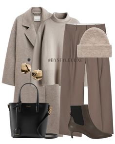 Outfit Links, Cosy Outfit, Neutral Fashion, Brown Coat, Winter Fits, Really Cute Outfits, Fall Trends, Office Wear, Long Coat