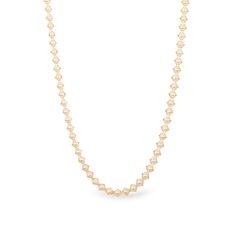 This necklace is made up of alluring Akoya Pearls. Akoya pearls are known for their bright, shiny luster. Each pearl in this necklace has been hand woven with strands of 18k gold chain. Simple yet elegant. Technical Details Metal: 18k yellow goldGemstone: Akoya PearlChain: 24"Closure: lobster claspHandmade in New YorkStyle # N-2017(24)-AKP Gold Akoya Pearl Necklace, Gold Akoya Pearl Chain Beaded Necklace, Delicate Yellow Gold Akoya Pearl Necklace, Akoya Pearl Necklace With Yellow Gold Pearl Pendant, Refined Yellow Gold Akoya Pearl Necklace, Akoya Pearl Necklace, Woven Necklace, 18k Gold Chain, Akoya Pearls