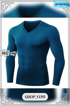 Men's Compression Shirt Running Shirt Long Sleeve Tee Tshirt Athletic Athleisure Winter V Neck Fleece Thermal Warm Breathable Quick Dry Fitness Gym Workout Running Sportswear Activewear Solid Colored Winter Sports Tops With Long Sleeves, Sportswear Long Sleeve T-shirt For Sports Season, High Stretch Long Sleeve Sportswear T-shirt, Blue Long Sleeve Activewear For Sports, Moisture-wicking Long Sleeve Winter Tops, Athleisure Long Sleeve T-shirt, Breathable Long Sleeve Solid T-shirt, Long Sleeve Moisture-wicking Tops For Winter, Long Sleeve Solid T-shirt With Breathable Fabric