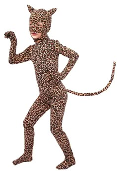 a person in a leopard print costume