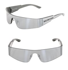 Balenciaga Silver Sunglasses, Sleek Shield Sunglasses With Mirrored Rectangular Lenses, Sleek Rectangular Shield Sunglasses With Mirrored Lenses, Poison Snakes, Balenciaga Glasses, Futuristic Glasses, Futuristic Accessories, Chrome Sunglasses, Balenciaga Accessories