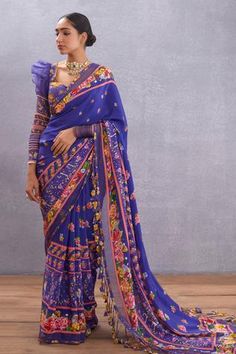 Shop for Torani Purple Crepe Silk Jamuni Mahnoor Saree for Women Online at Aza Fashions Indian Mythology, Purple Saree, Saree For Women, Traditional Indian Outfits, Purple Fabric, Amethyst Purple, Printed Sarees, Sarees Online, Potpourri