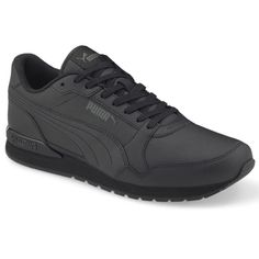 The timeless, legendary design of the ST Runner gets an update, with subtle tweaks to the upper and heel clip breathing a breath of fresh air into this trainer’s classic style..Synthetic leather upper.Lace up closure.CMEVA midsole.Rubber outsole.SKU: 38485511.Color: Black.Feature: Comfort Technology.Material: Faux Leather.Style: Lace Up Classic Running Shoes With Vented Sides For Jogging, Classic Sports Sneakers With Vented Sides, Classic Lace-up Running Shoes With Vented Sides, Classic Vented Lace-up Running Shoes, Classic Running Shoes With Perforated Toe Box, Classic Running Shoes For Light Sports, Classic Running Shoes For Sports, Dynamic Synthetic Sneakers With Vented Sides, Classic Leather Running Shoes With Boost Midsole