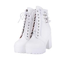 Department Name:Adult Item Type:Boots Pattern Type:Solid Boot Type:Motorcycle boots Season:Winter Model Number:5445454665 is_handmade:Yes Lining Material:Cotton Fabric Heel Height:High (5cm-8cm) Toe Shape:Round Toe Upper&Shaft Material:PU Closure Type:Lace-Up Boot Height:Mid-Calf Heel Type:Square heel Fashion Element:Rivet Platform Height:3-5cm Insole Material:Rubber With Platforms:Yes Outsole Material:Rubber Trendy White Martin Boots For Winter, Trendy White Winter Martin Boots, White Platform Lace-up Boots For Winter, White Round Toe Platform Boots For Winter, Winter High-top Combat Boots With Reinforced Heel, High-top Combat Boots With Reinforced Heel For Winter, White Ankle-high Platform Boots For Fall, Trendy Winter Moto Boots With Reinforced Heel, White Martin Boots With Platform For Winter