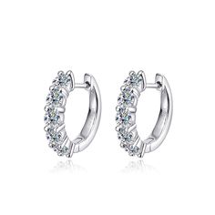 Introducing our exquisite Sterling Silver Hoop Earrings adorned with brilliant Moissanite stones, a fusion of elegance and modern glamour. The versatile hoop design adds a touch of contemporary sophistication, making these earrings suitable for casual and formal occasions. Description Round Cut Moissanite Stones Clear Color Stone 0.1ct each Stone Sterling Silver Plated with 18k Gold All Occasions GRA Certified Modern Cubic Zirconia Hoop Earrings With Prong Setting, Diamond White Small Hoop Earrings With Halo Design, Modern Cubic Zirconia Hoop Earrings In Diamond White, Modern Diamond White Cubic Zirconia Hoop Earrings, Diamond White Halo Design Small Hoop Earrings, Modern Small Hoop Cubic Zirconia Earrings, Small Hoop Halo Design Cubic Zirconia Earrings, Small Hoop Cubic Zirconia Halo Earrings, Small Hoop Earrings With Halo Design And Cubic Zirconia