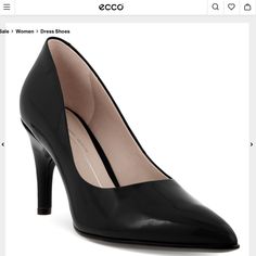 Black Patent Leather Heel. Ecco Gisborne Pump Black Size Us 7 Eu 37. New In Box. Originally $150 Elegant Black Court Shoes For Office, Chic Black Court Shoes For Business Casual, Elegant Black Heels For Business Casual, Chic Black Heels For Business Casual, Blue Sandals Heels, Leather Shoe Laces, Brown Pumps, T Strap Shoes, Suede High Heels