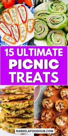 15 ultimate picnic treats that are easy to make and delicious for the whole family with text overlay