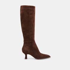 AUGGIE BOOTS DK BROWN SUEDE Dolce Vita Boots, Brown Knee High Boots, Brown Suede Boots, Chocolate Leather, Suede Boots Knee High, Wide Calf Boots, Sweater Dresses, Wide Calf, Calf Boots