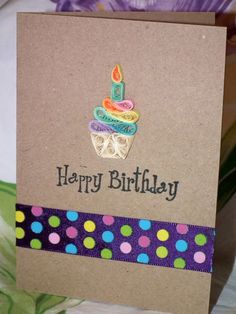 a birthday card with a cupcake on it