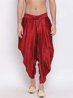 Vastramay Men's Solid Dhoti Pant Bollywood Style Festive Bottoms With Traditional Drape, Traditional Festive Pants With Dabka, Bollywood Style Harem Pants For Festivals, Traditional Eid Bottoms With Drape, Traditional Drape Bottoms For Eid, Traditional Harem Pants With Festive Drape, Traditional Fitted Harem Pants, Festive Bollywood Style Harem Pants, Bollywood Style Harem Bottoms For Navratri