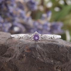 Small & delicate 925 sterling silver art deco amethyst womens engagement ring, Unique antique style amethyst promise ring gift for her WE OFFER UNLIMITED PERIOD INSTALLMENTS PLAN This is a beautiful, stunning, feminine ring that works well for all occasions, styles, and ages. You will love it! Ring information: Main stone: Amethyst Approximate size: 2.5mm Accent stones: Cubic zirconia Approximate size: 1.25mm (4 stones) Metal type: Silver Metal stamp: 925 Sterling SIlver Installment Payments Elegant Amethyst Diamond Promise Ring, Elegant Amethyst Promise Ring, Elegant Amethyst And Cubic Zirconia Promise Ring, Elegant Amethyst Birthstone Ring For Promise, Elegant Purple Diamond Ring In Sterling Silver, Elegant Purple Sterling Silver Diamond Ring, Elegant Sterling Silver Amethyst Promise Ring, Elegant Amethyst Stackable Promise Rings, Cubic Zirconia Amethyst Ring For Promise