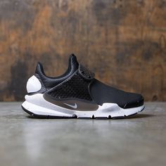 Nike Women Wmns Nike Sock Dart Prm (black / white-black) Black Outdoor Sneakers With Arch Support, Comfortable Black Sneakers For Training, Comfortable Black Training Sneakers, Sporty Black Sneakers With Arch Support, Nike Compressive Functional Bottoms, Modern Black Sneakers With Breathable Mesh, Nike Compressive Black Bottoms, Nike Dry Fit Socks Ankle, Modern Black Breathable Mesh Sneakers