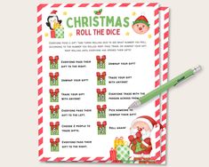 a christmas roll the dice game with santa clause