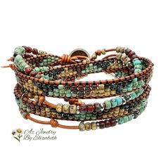 Add a touch of bohemian flair to your outfit with these Boho Beaded Wrap Bracelets. Each beaded bracelet is meticulously Handmade with Seed Beads and Leather, creating a unique and stylish accessory. Perfect for layering or wearing solo, these beaded bracelets are versatile and perfect for adding a pop of color to your everyday look. Handcrafted with love and attention to detail, these leather bracelets are sure to become a favorite in your jewelry collection. Boho Leather Bracelet, Handmade Beaded Bracelets, Womens Bracelet, Double Wrap Bracelet, Bracelet Mens, Beaded Wrap Bracelets, Boho Leather, Beaded Wraps, Wrap Bracelets