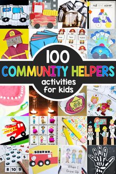 a collage of community helpers activities for kids