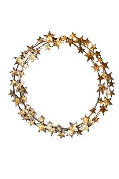 a gold star wreath is shown against a white background